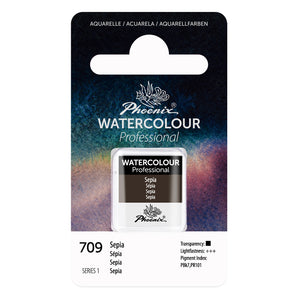 PHOENIX Professional Watercolor Paint - Single Watercolor Half Pan
