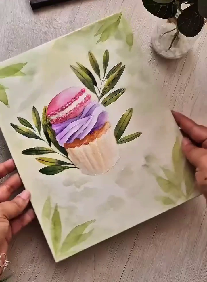 Watercolor Cupcake — Artist demonstration