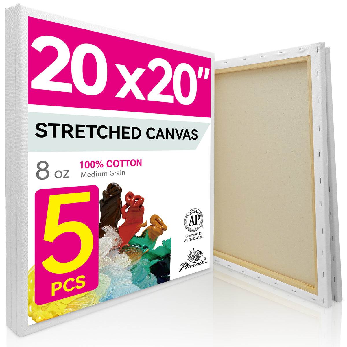 PHOENIX Studio Cotton Stretched Canvas 20X20IN