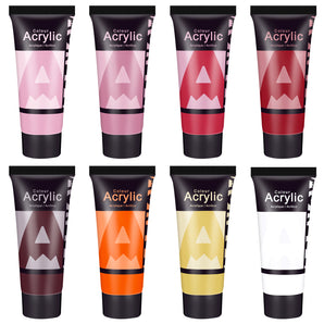 AUREUO Red Acrylic Paint Set - 8 Earth Tone Colors for Crafts, DIY Gifts, Acrylic Painting, Art Projects (0.71 Fl Oz / 21ml Tubes)