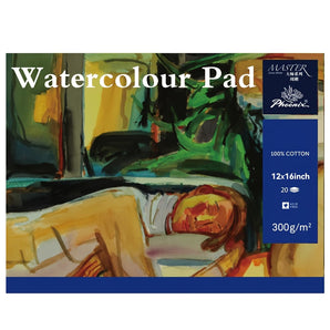 PHOENIX Cold-Pressed Cotton Watercolor Pad, 12 x 16 in, 20 Sheets - Z
