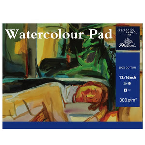 PHOENIX Watercolor Paper Pad, 12x16 Inch Rough Texture 140lb/300gsm Artist Painting Sketchbook, 100% Acid-Free Art Supplies for Watercolor Gouache Acrylic Mixed Media