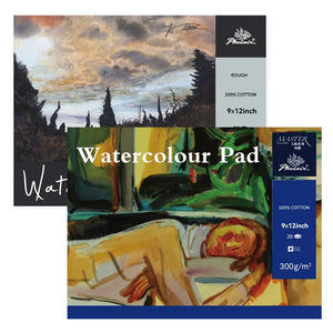 PHOENIX Watercolor Paper Pad, 12x16 Inch Rough Texture 140lb/300gsm Artist Painting Sketchbook, 100% Acid-Free Art Supplies for Watercolor Gouache Acrylic Mixed Media