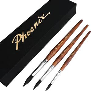 PHOENIX Squirrel Hair Watercolor Paint Brush Set