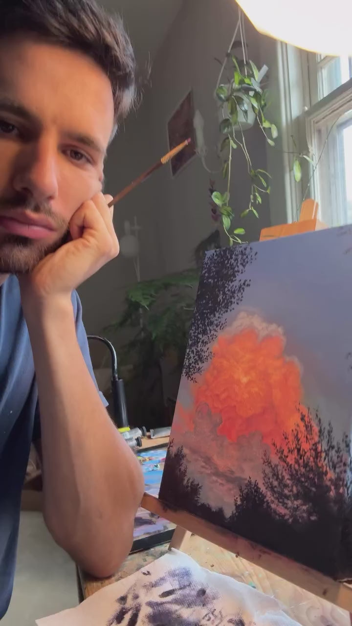 Caleb — painting a glowing cloud study